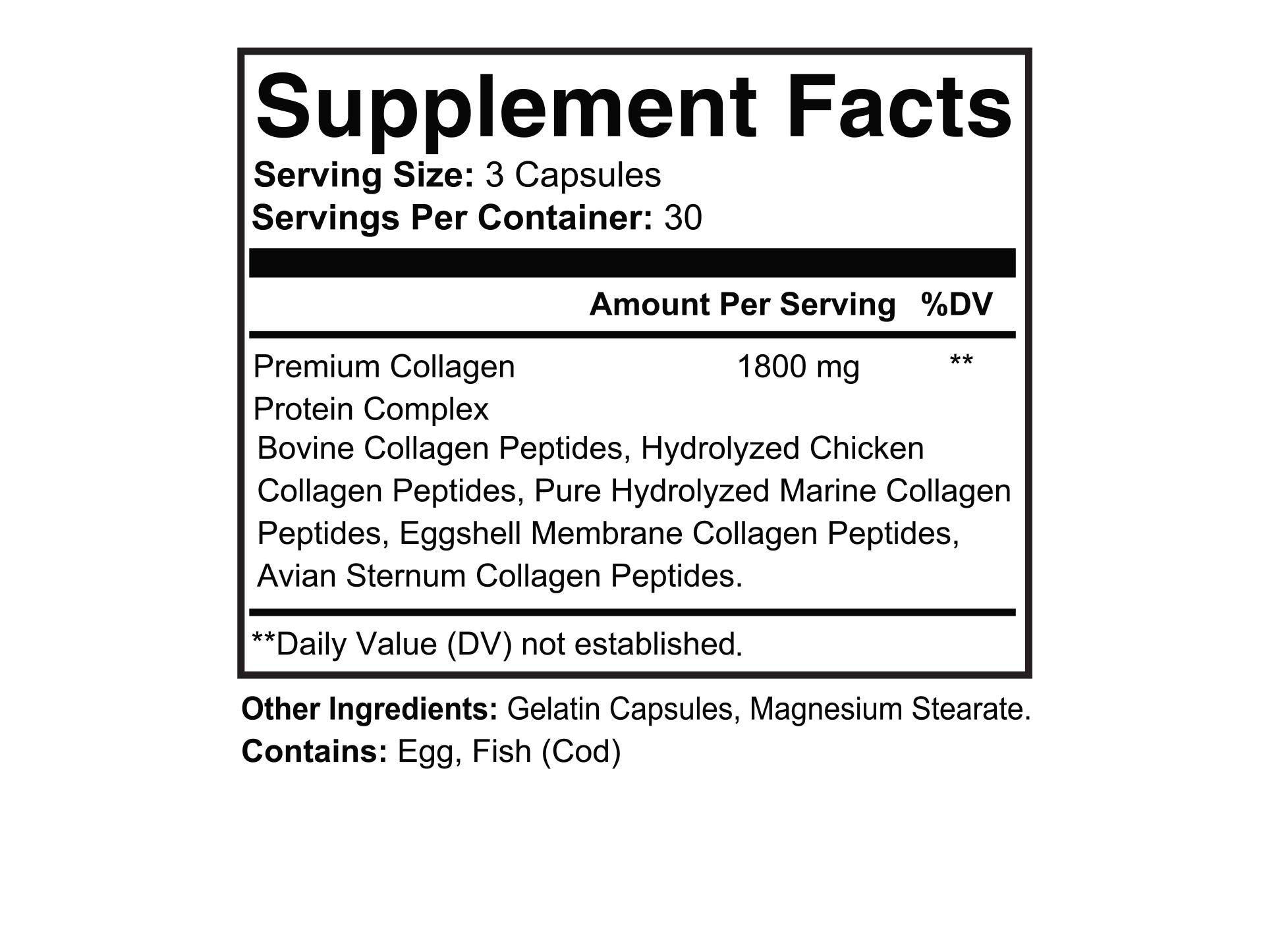 Collagen Complex I,II,III,V,X 90 Caps