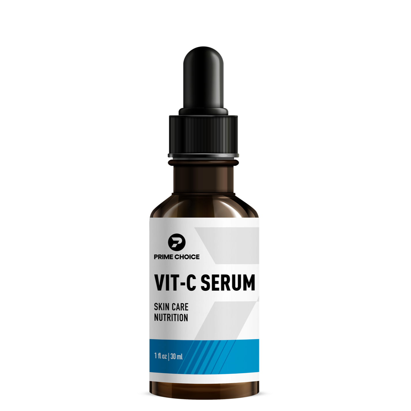 Prime Choice Vit-C Serum bottle with label showing: Skin Care Nutrition, 1 fl oz | 60 ml.